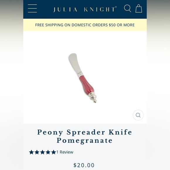 Julia Knight Peony Spreader Knives Pomegranate Set of 2 NEW - Picture 7 of 8